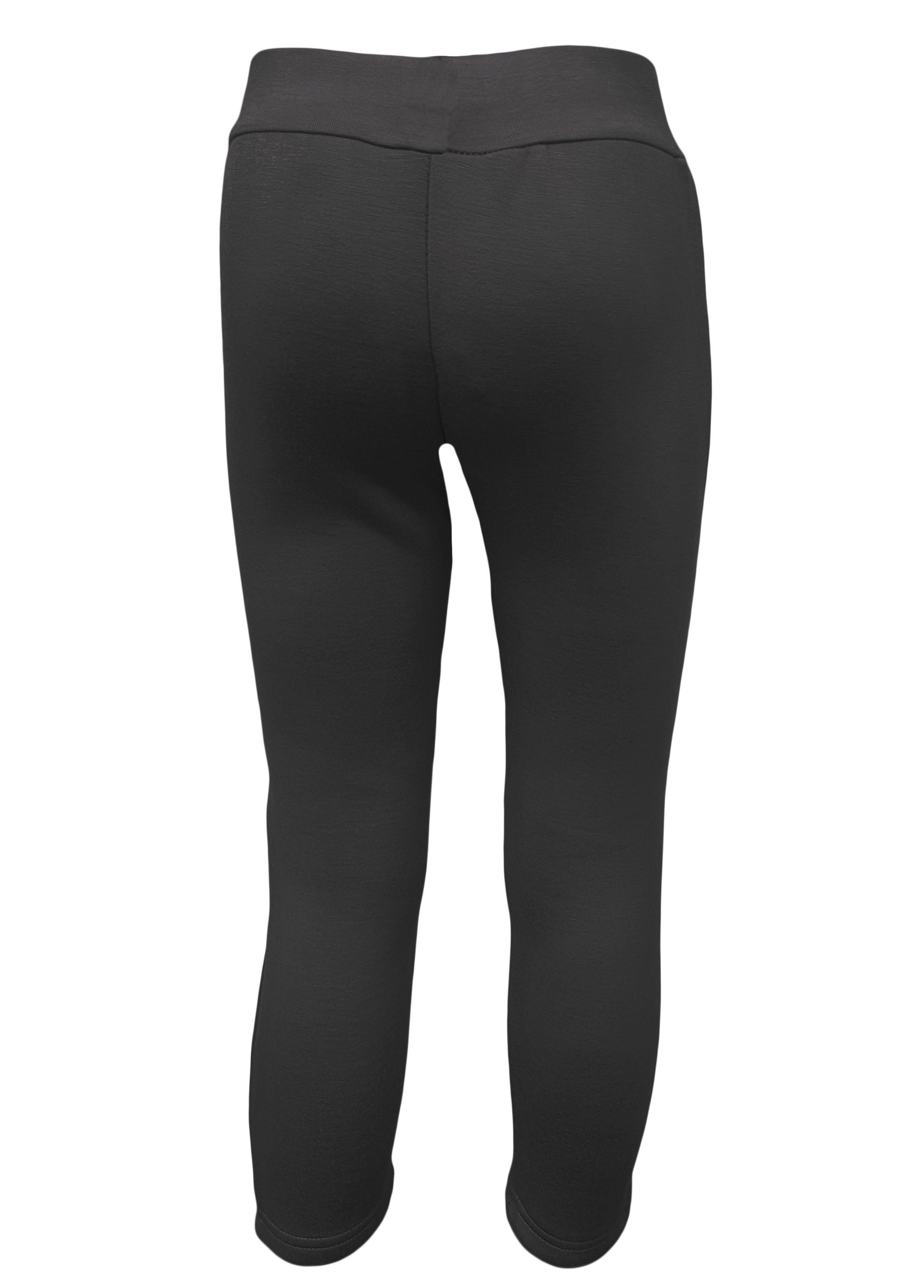 Family Trends Thermo Leggings - Warme Fleecehose mit Lederlook-Applikationen