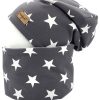 nad ycat Beanie GREY & WHITE STARS (2-St., Beanie mit passen dem Loop) handgefertigt aus der Lausitz