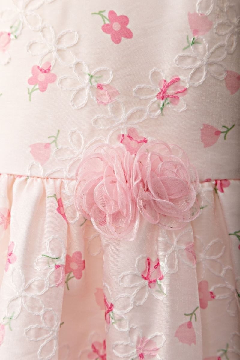 Happy Girls Chiffor Kleid Festliches Kleid Rose Blumenschickerei Edel Happy Girls Chiffor Kleid Festliches Kleid Rose Blumenschickerei Edel