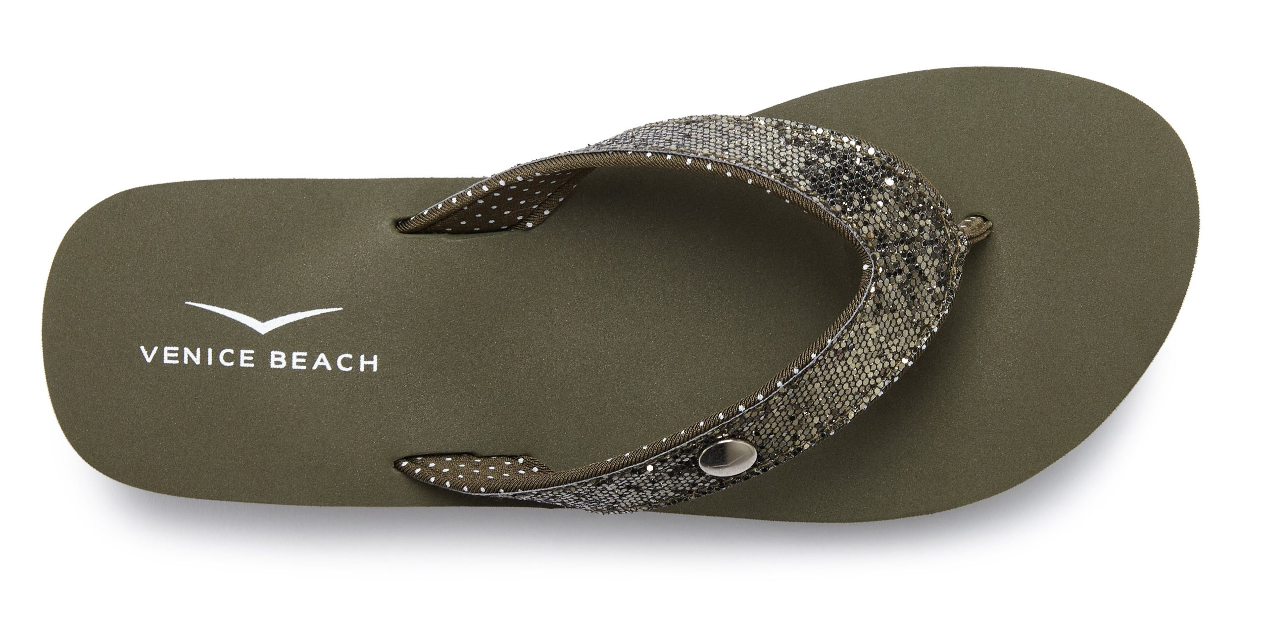 Venice Beach Badezehentrenner Sandale, Pantolette, Badeschuh ultralleicht mit Glitzerband VEGAN Venice Beach Badezehentrenner Sandale, Pantolette, Badeschuh ultralleicht mit Glitzerband VEGAN