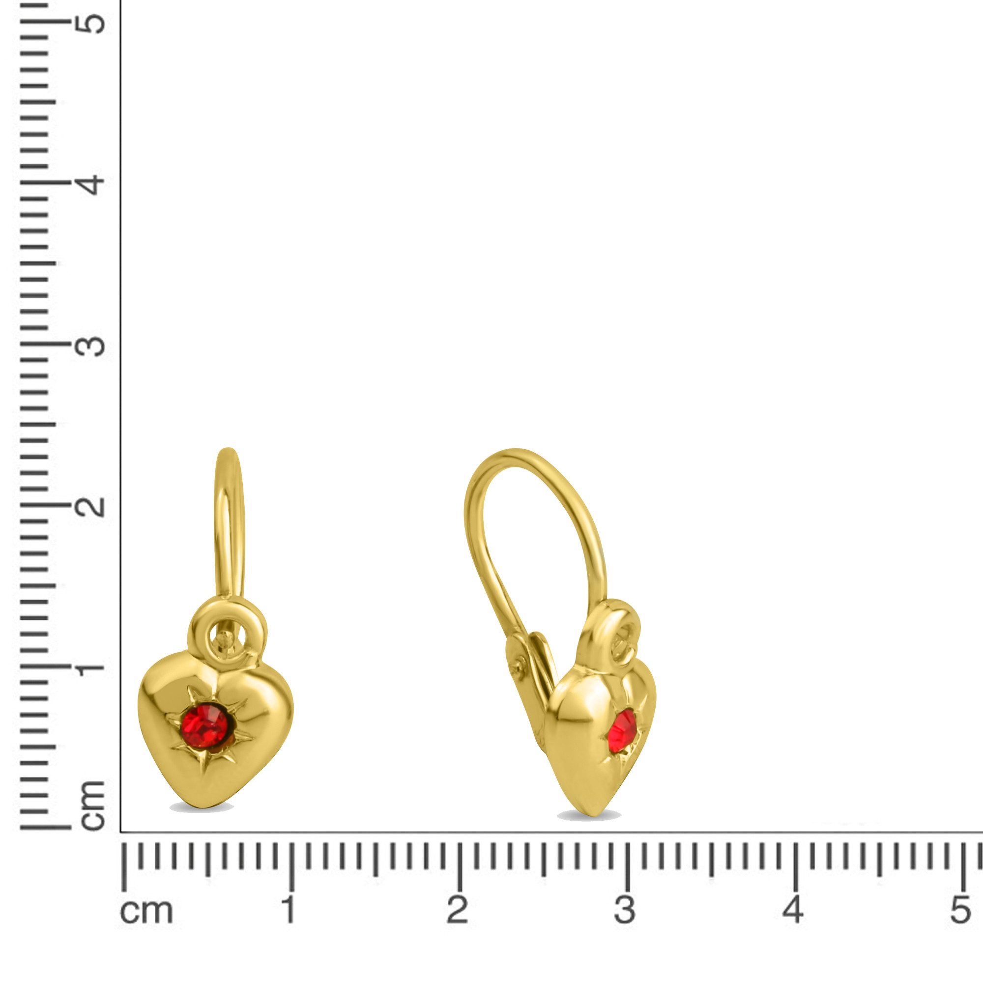 ZeeMe Kids Gold Heart Earrings - 333 Gold Cubic Zirconia