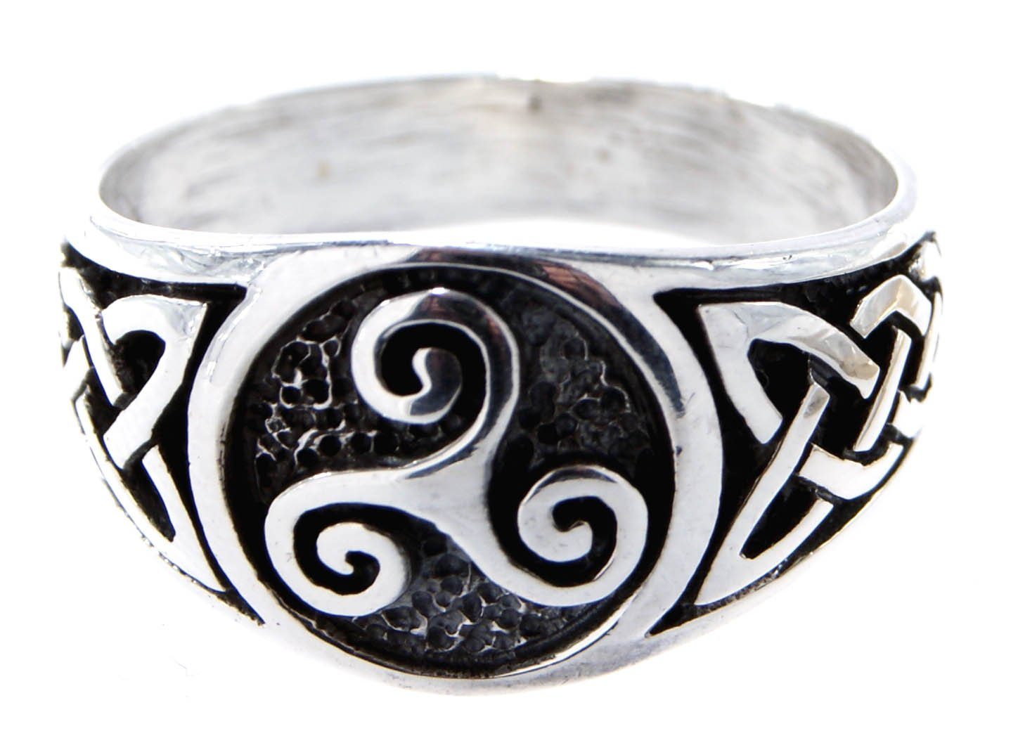 Kiss of Leather 925 Sterling Silver Triskele Ring - Celtic & Norse Design