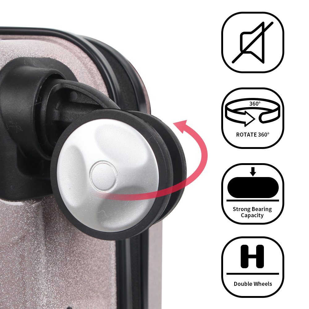 NEWCOM Glitter Hartschalen-Trolley - 20-inch Carry-on Suitcase with TSA Lock NEWCOM Glitter Hartschalen-Trolley - 20-inch Carry-on Suitcase with TSA Lock