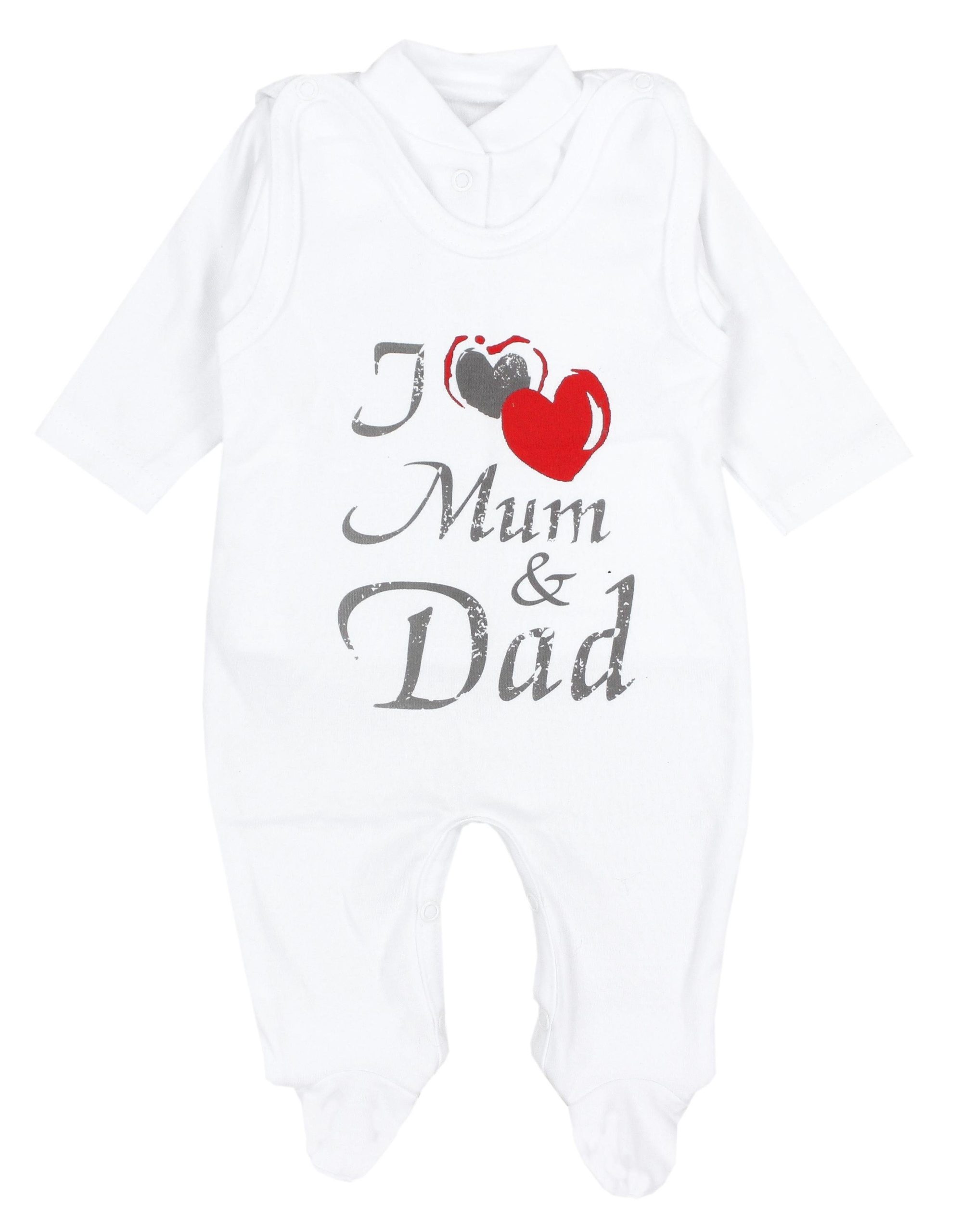 TupTam Baby Romper Set - Organic Cotton Animal Print & 'I Love Mum' - Girl & Boy
