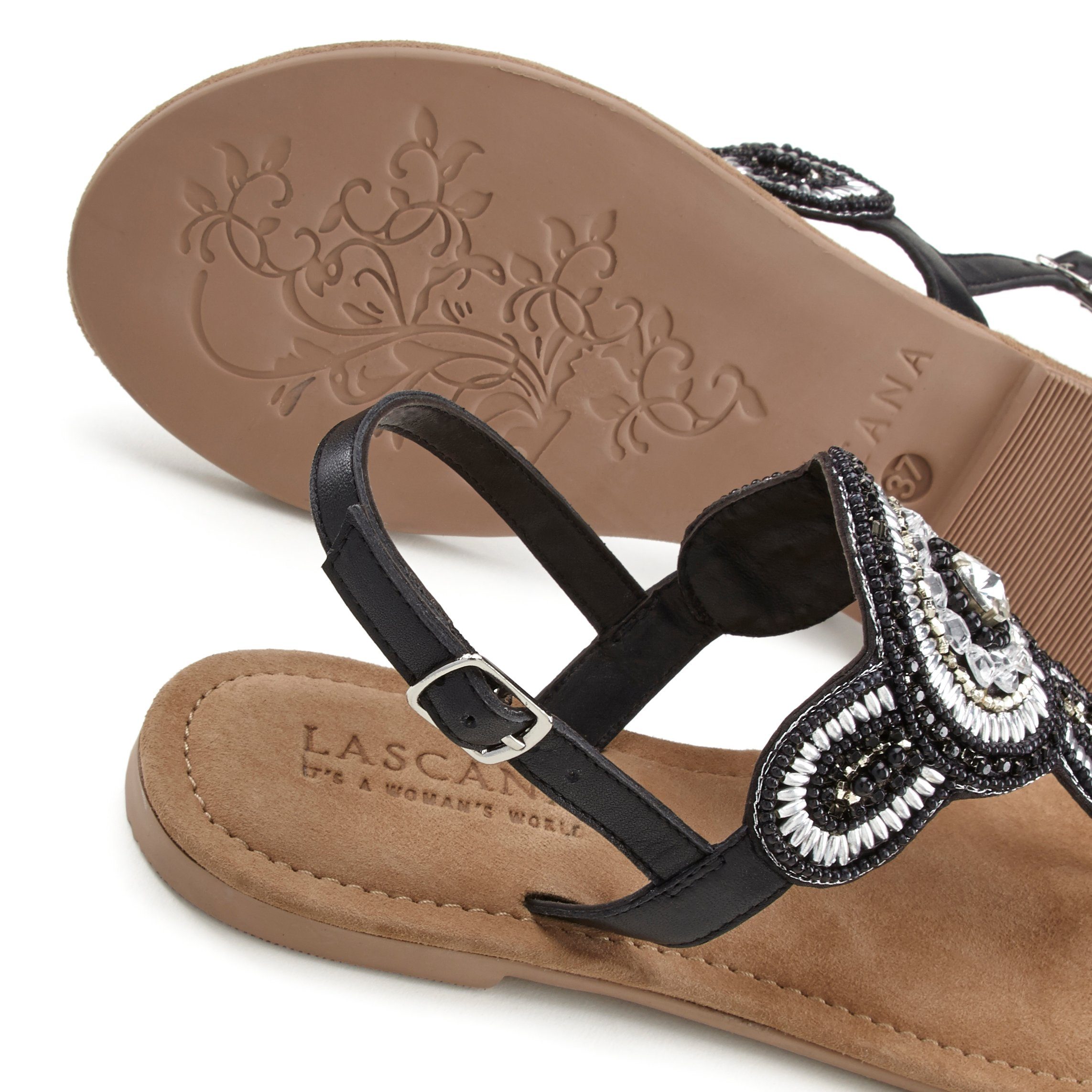 Lascana Glitter Flip-Flops: Women's Sandals with Leather Insole Lascana Glitter Flip-Flops: Women's Sandals with Leather Insole