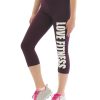 YESET 3/4 Capri Leggings - Love Fitness Print - Cotton Blend