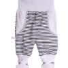 La Bortini Baby Slip-On Pants with Footies - Striped Cotton Baby Hose