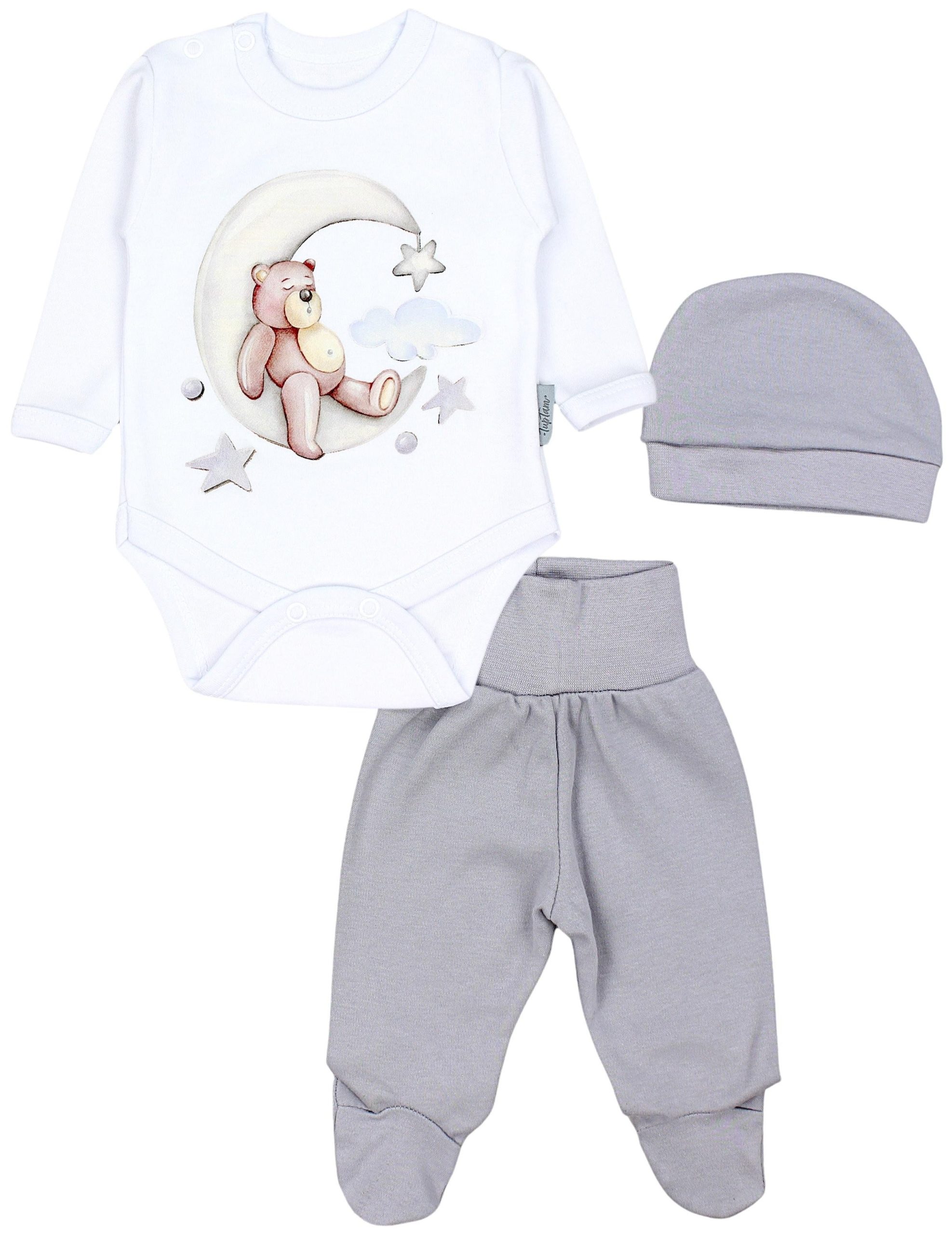 TupTam Baby Essentials Package - Unisex Long Sleeve Bodysuit, Pants & Hat Set