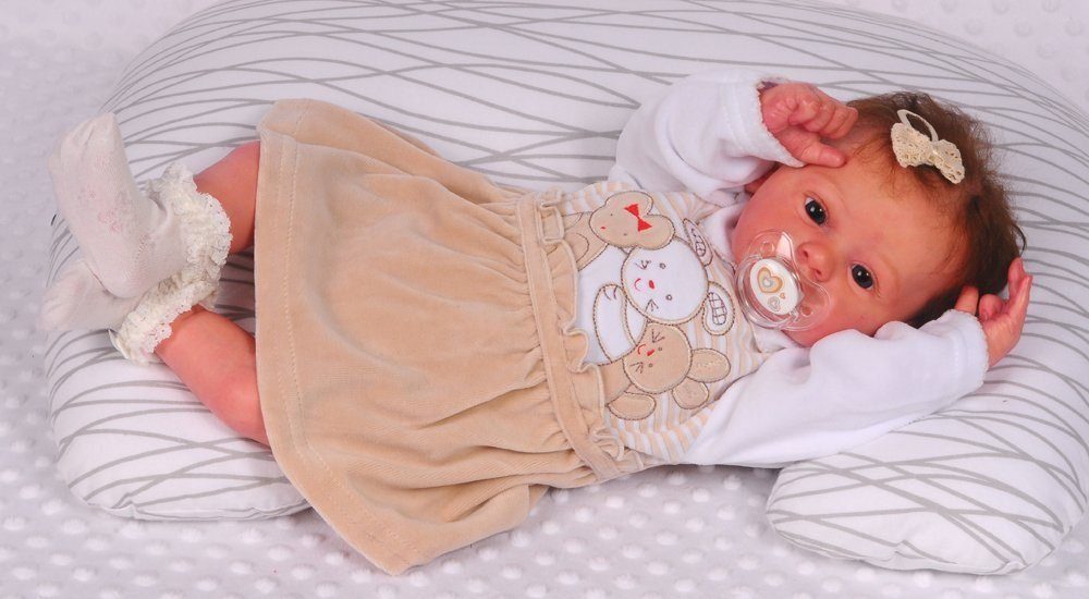 La Bortini Druckkleid Kleid Baby Kleidchen Babykleid aus weichem Velours in Beige La Bortini Druckkleid Kleid Baby Kleidchen Babykleid aus weichem Velours in Beige