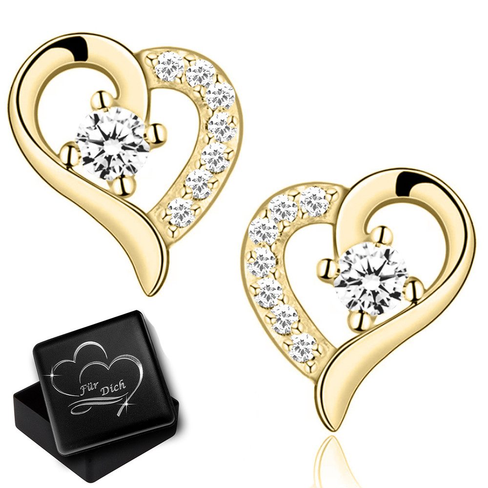 Limana Sterling Silver Heart Earrings - Rose Gold & Gold Finish - Gift Box Included Limana Sterling Silver Heart Earrings - Rose Gold & Gold Finish - Gift Box Included