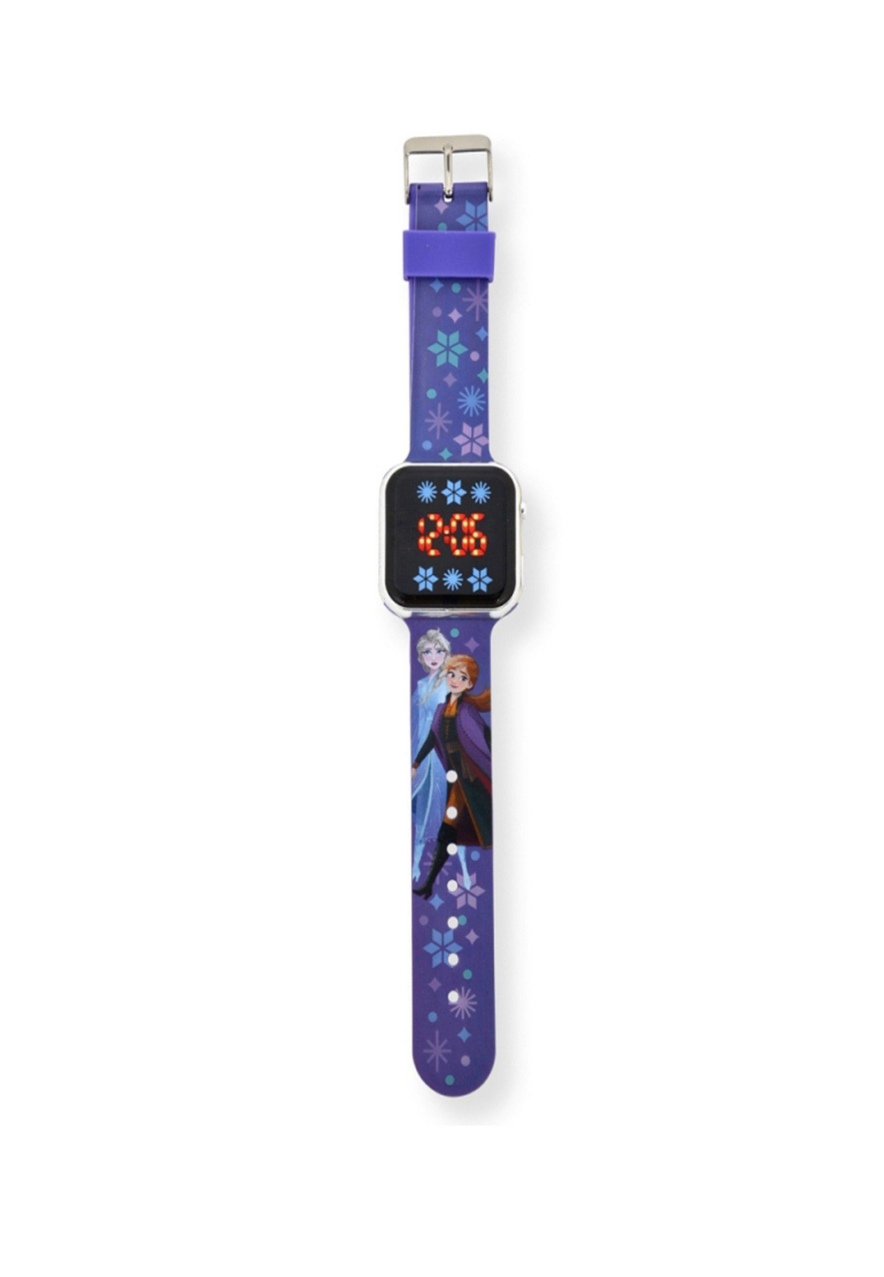 Disney Frozen LED Digital Watch - Silver Case & Purple Band