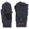 Barts Haakon Lambswool Gloves: Convertible Mittens & Fingerless Design