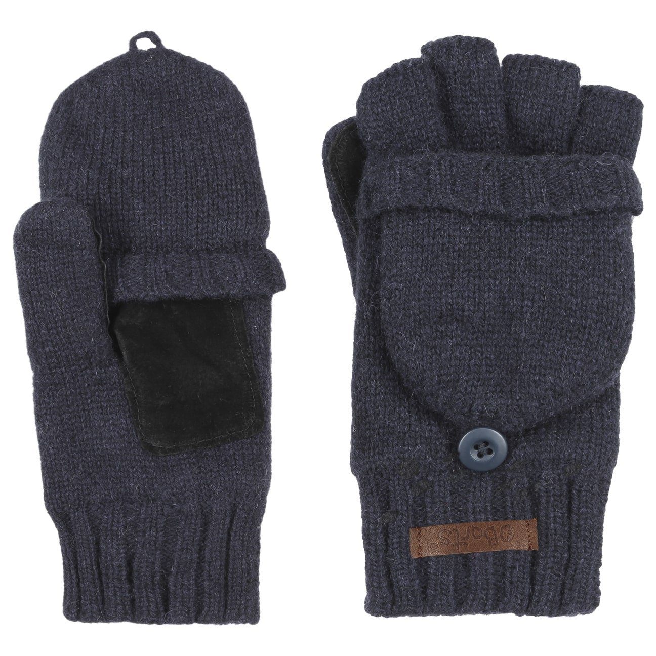 Barts Haakon Lambswool Gloves: Convertible Mittens & Fingerless Design