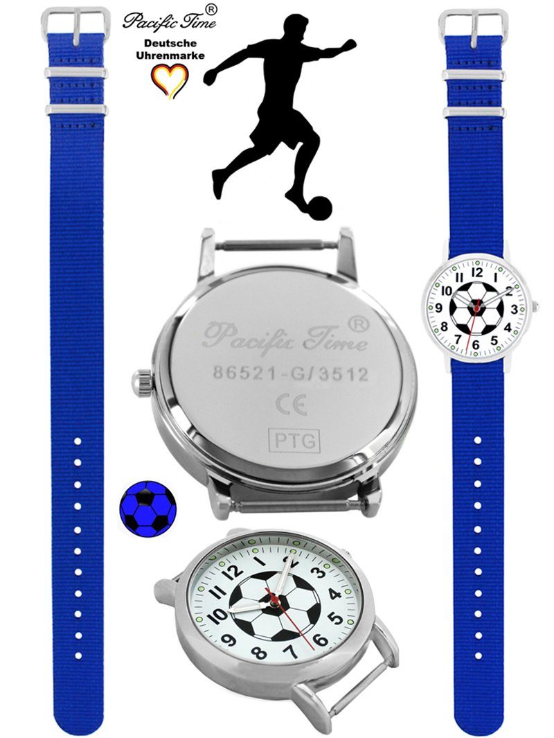 Pacific Time Quarzuhr Kinder Armbanduhr Fußball Wechselarmband, Mix und Match Design