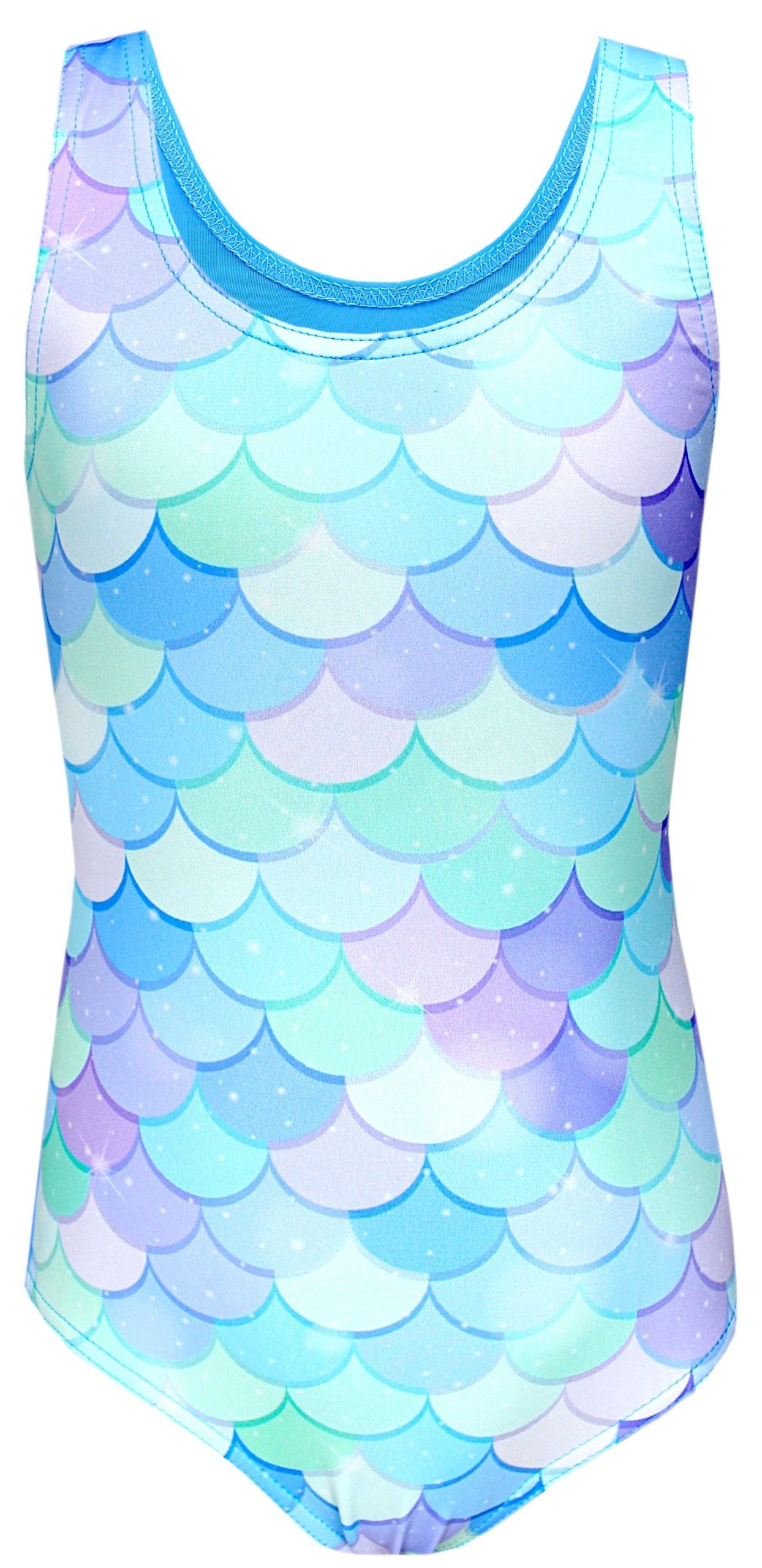 Aquarti Mädchen Sport Schwimmanzug mit Ringerrücken Print