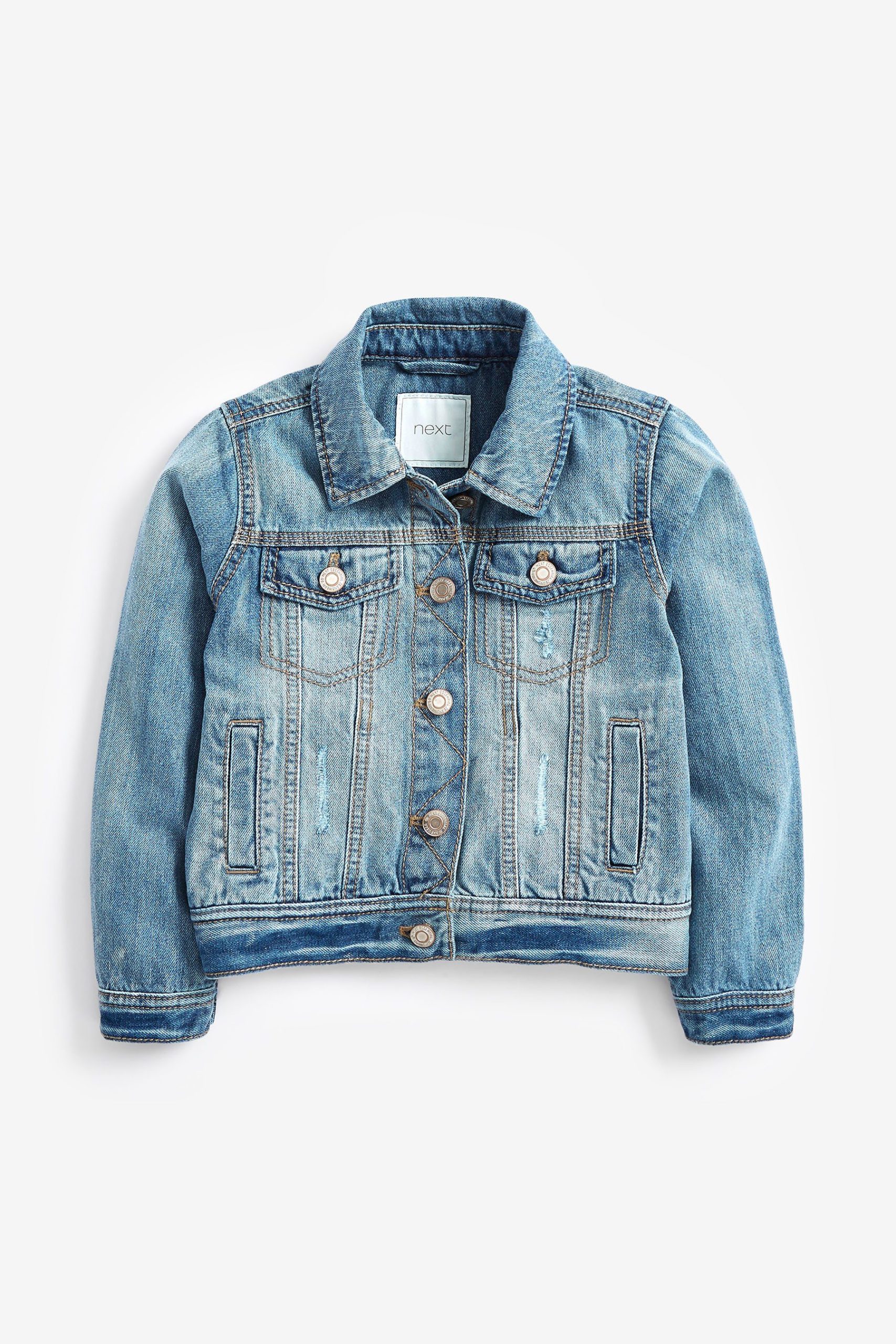 Next Denim Jacket - Regular Fit - Mid Blue/Blue