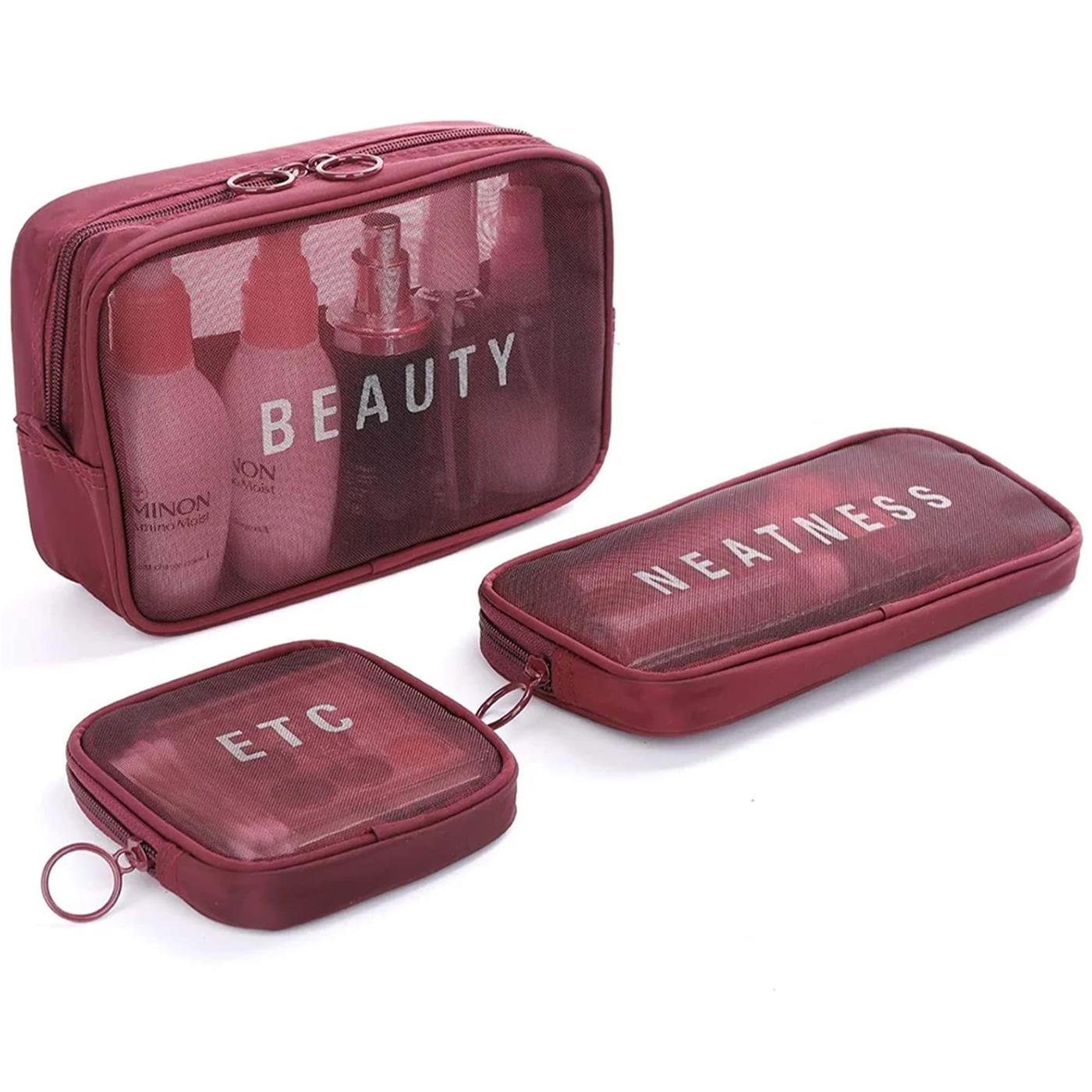 VERCO 3-Piece Cosmetic & Toiletry Bag Set - Travel Makeup Case