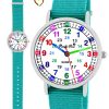 Pacific Time Children's Learning Quartz Watch - Interchangeable Strap & Fun Designs