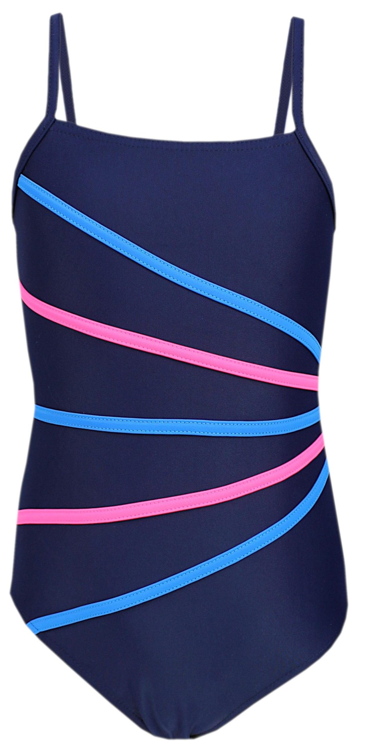 Aquarti Girls' Swimsuit: Striped Spaghetti Strap Design | Official Outlet