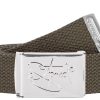 2Stoned Classic Logo Fabric Belt - Unisex Chrome Buckle - Adjustable 120cm