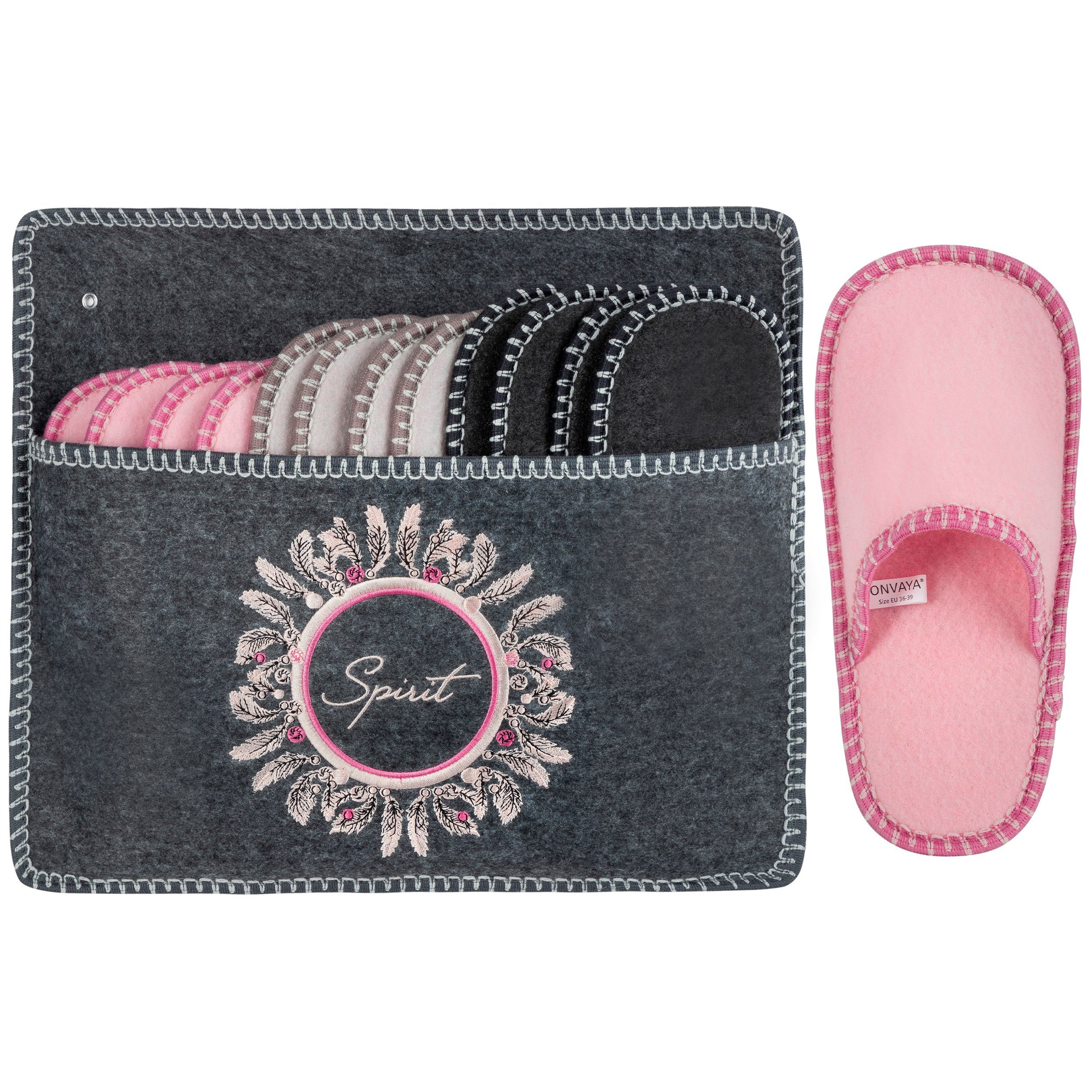 ONVAYA ABS Guest Slippers - Spirit Edition | 6-Piece Set | Non-Slip Felt | 36-45