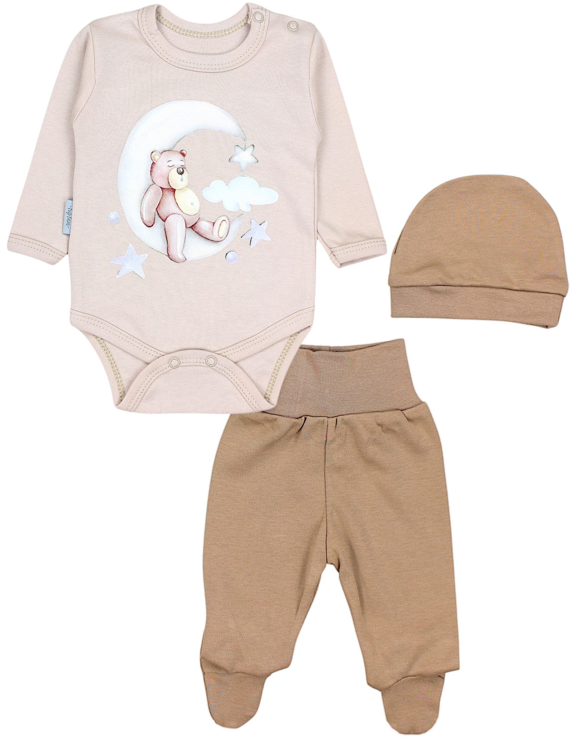 TupTam Baby Essentials Package - Unisex Long Sleeve Bodysuit, Pants & Hat Set