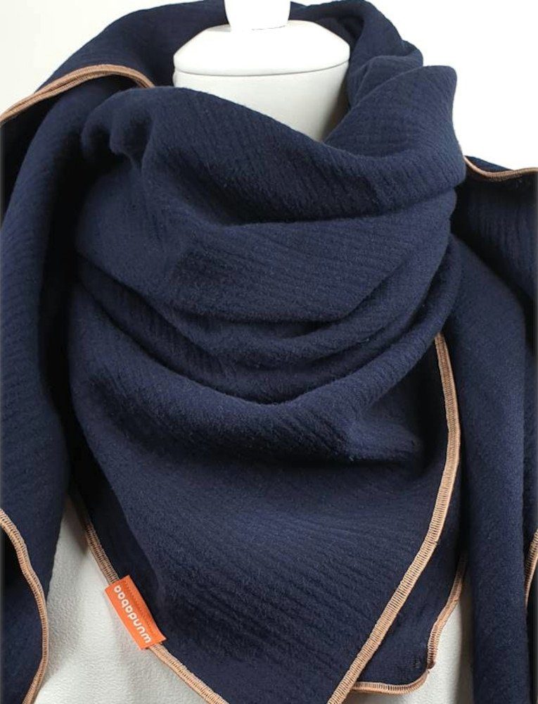 wundabaa Muslin Scarf - Soft Organic Cotton Wrap - Neck Scarf, Shawl, Triangle - Blue & More Colors