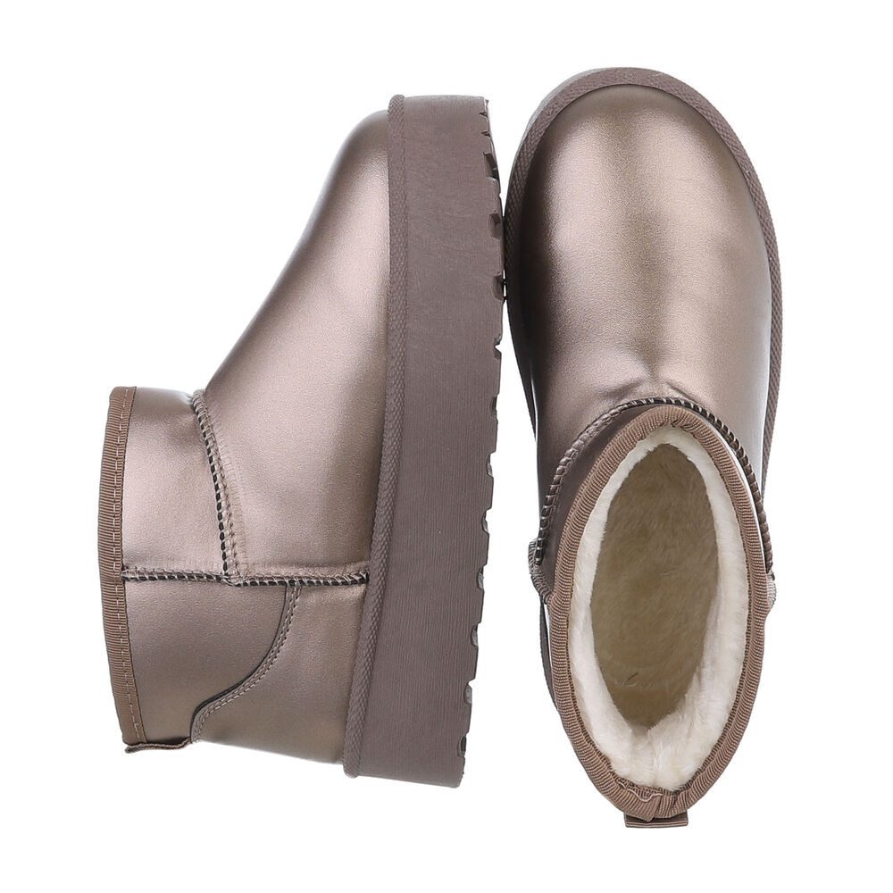 Ita-Design Children's Snow Boots - Flat Ankle Boots in Gold (87124585)