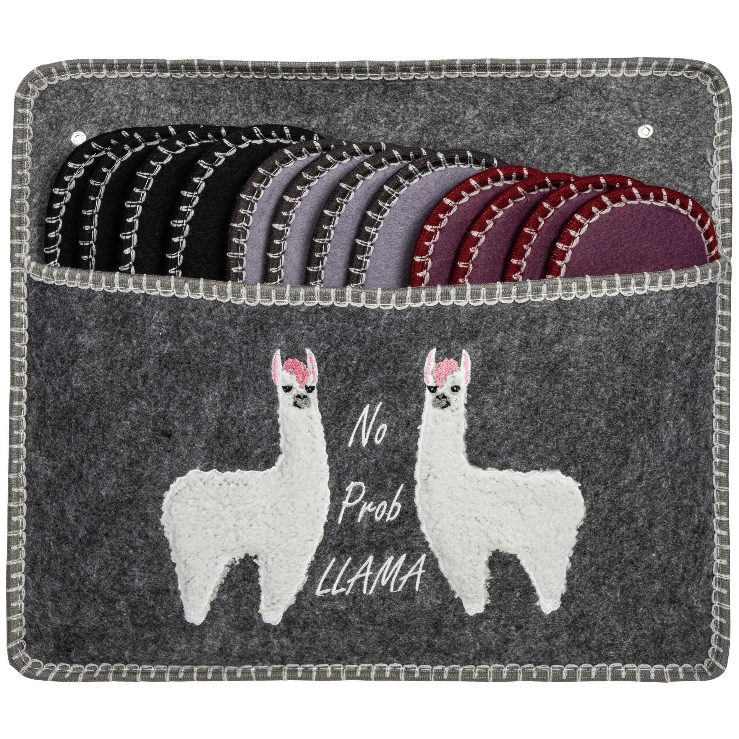 ONVAYA Llama ABS Guest Slippers - 6 Pack - Non-Slip Felt House Slippers