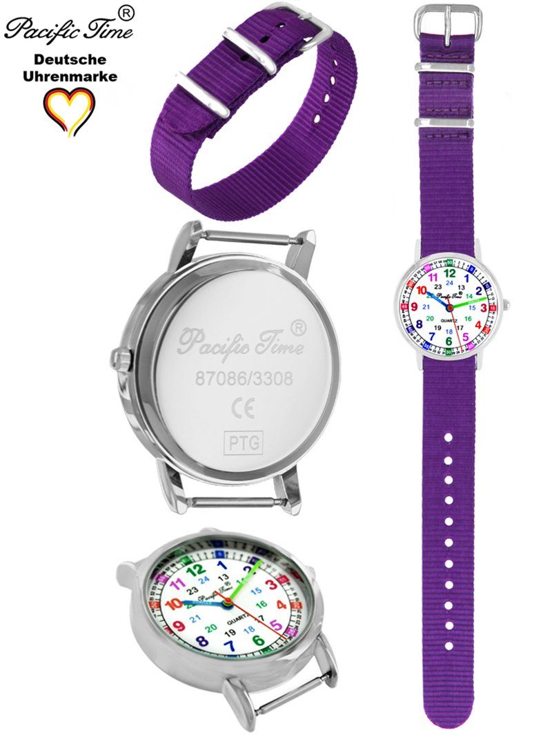 Pacific Time Children's Learning Quartz Watch - Interchangeable Strap & Fun Designs