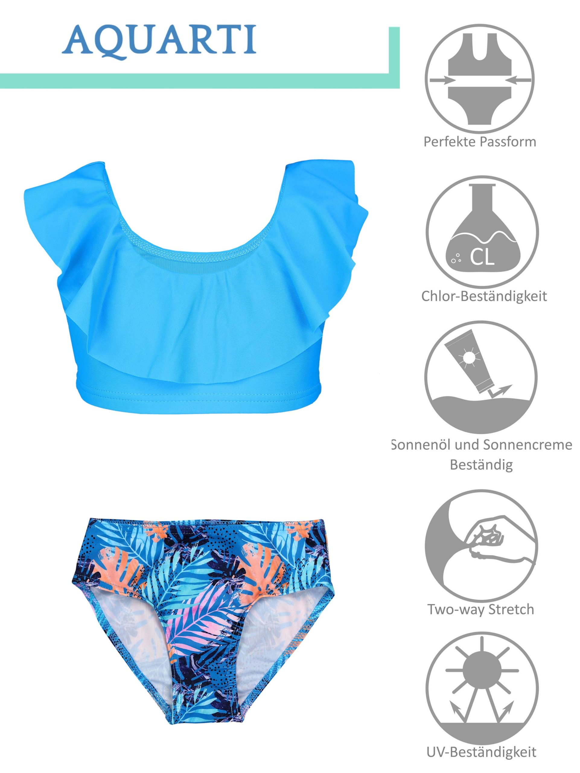 Aquarti Girls' Bikini Set - Mermaid or Stripe Design