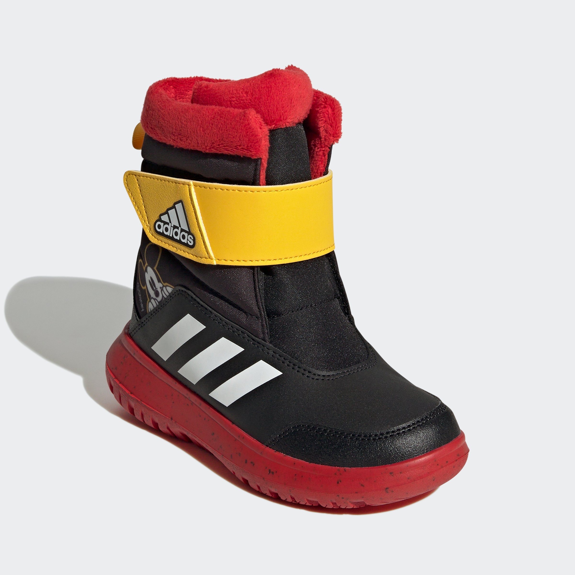 adidas x Disney WINTERPLAY Kids Snow Boots - Black/Red/Yellow - Size 2 Youth