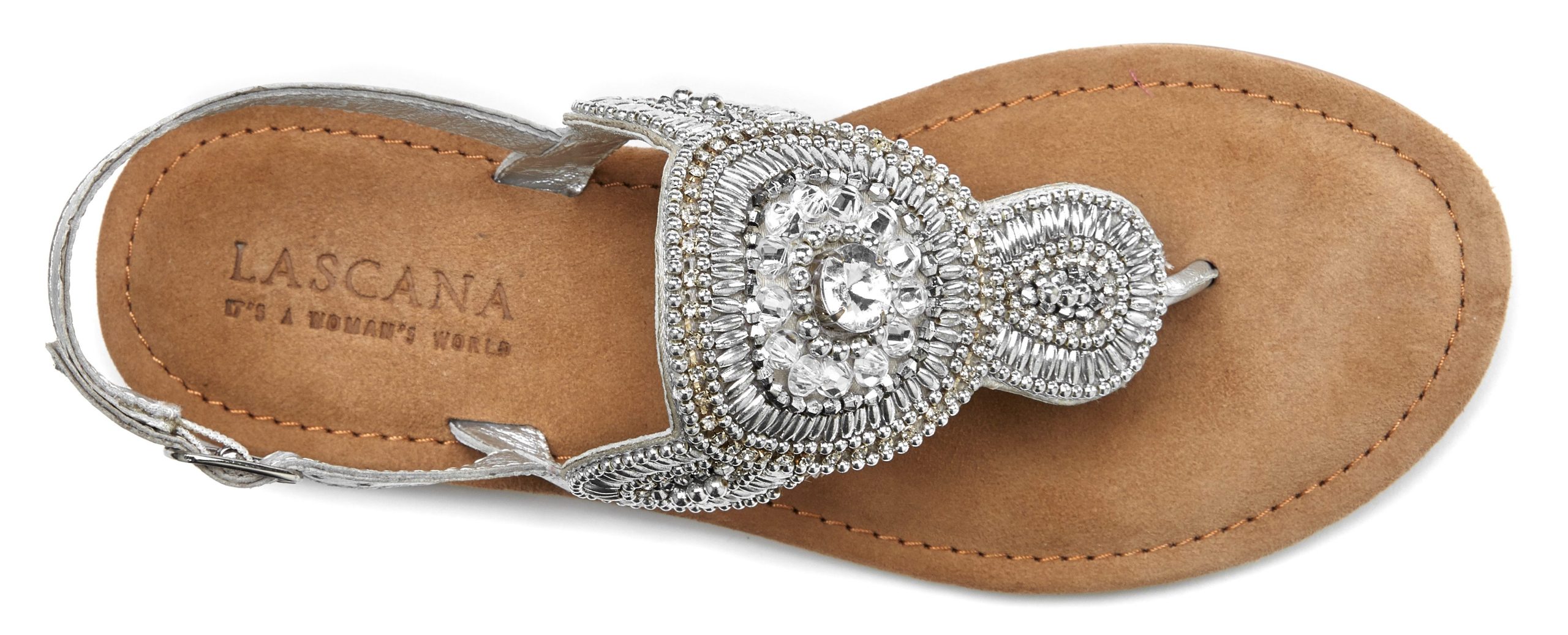 Lascana Glitter Flip-Flops: Women's Sandals with Leather Insole Lascana Glitter Flip-Flops: Women's Sandals with Leather Insole