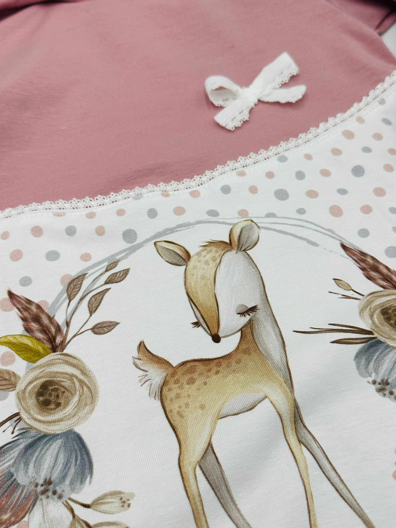 Land-Juwelen Reh Ballonkleid - Charming Deer Print Dress