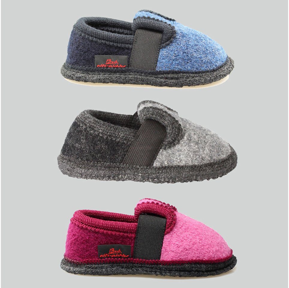 Kitz-Pichler Beck Hüttenschuh Bobby Hüttenschuhe (aus Österreich, reine Schurwolle, warme Füße für Kita, Schule und Zuhause)