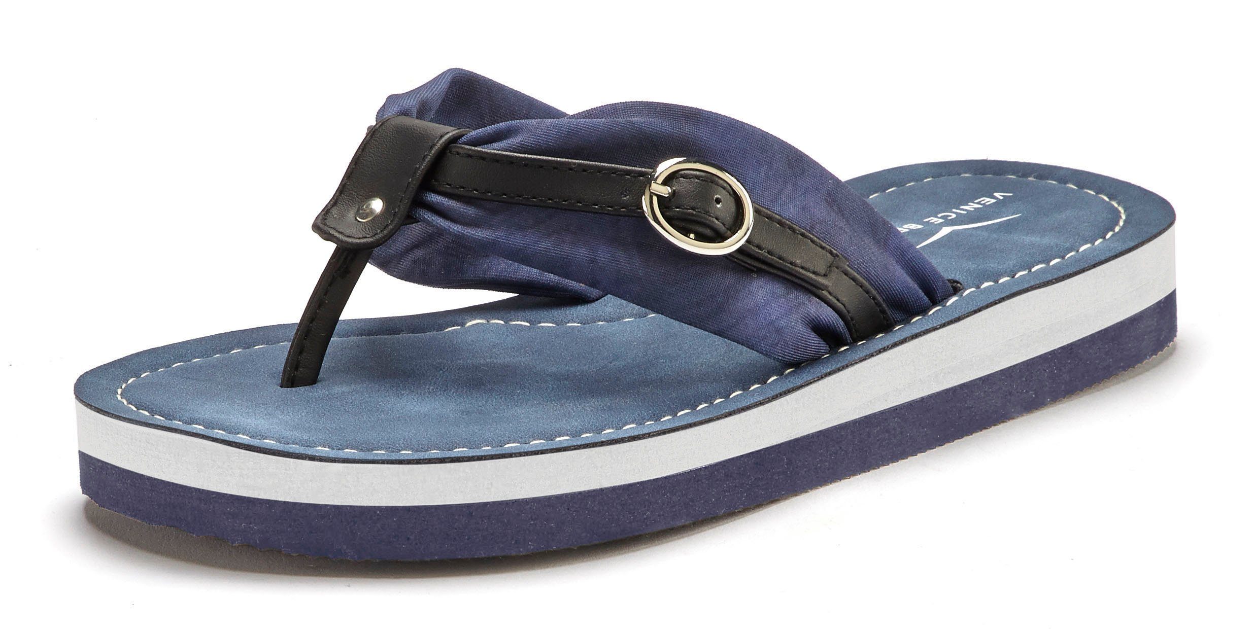 Venice Beach Badezehentrenner Sandale, Pantolette, Badeschuh, Flip Flop mit modischem Print VEGAN