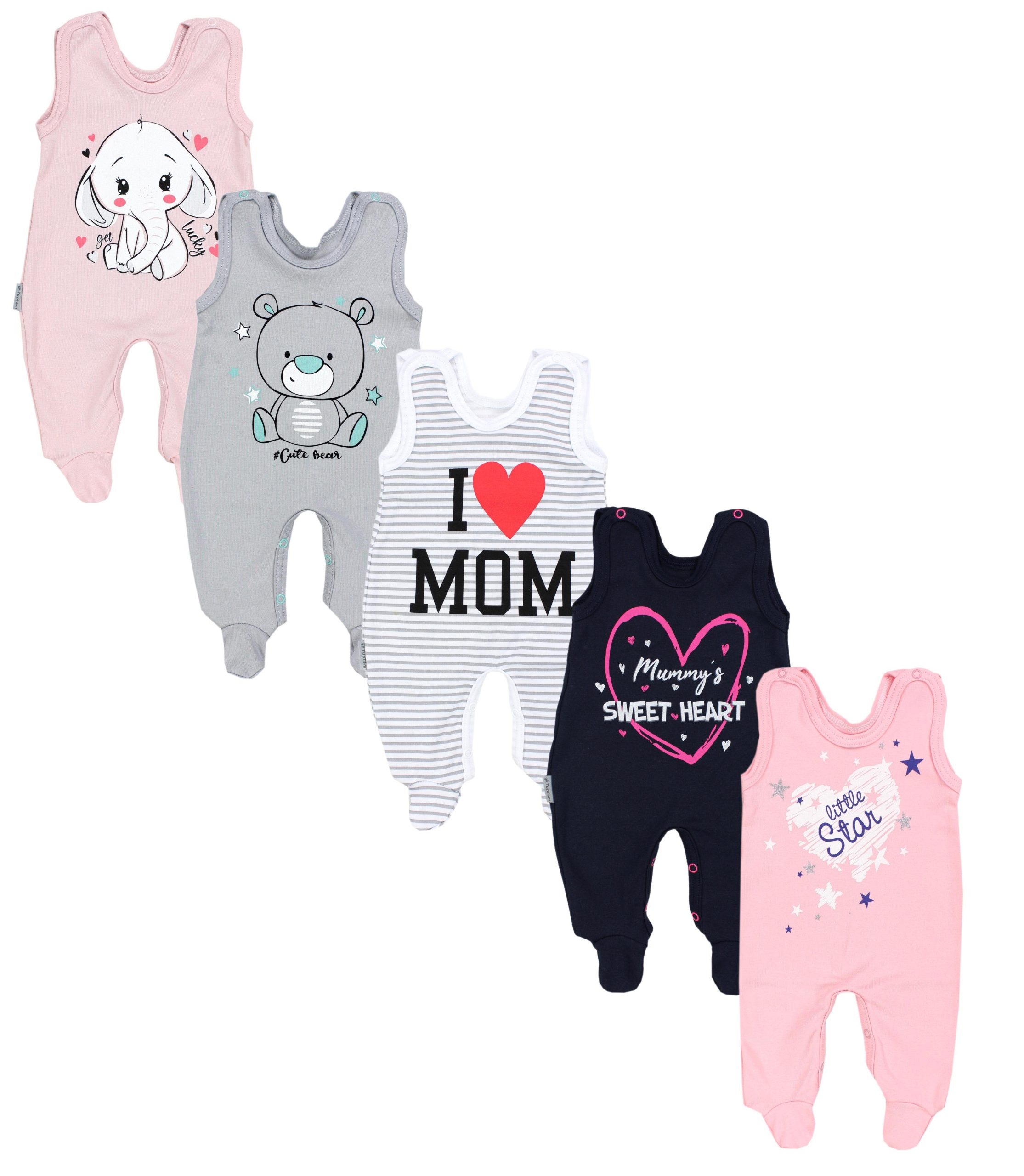 TupTam Strampler TupTam Baby Unisex Strampler mit Aufdruck Spruch 5er Pack (5-tlg)