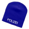 Schnoschi Strickmütze: Embroidered Police Beanie (One Size)