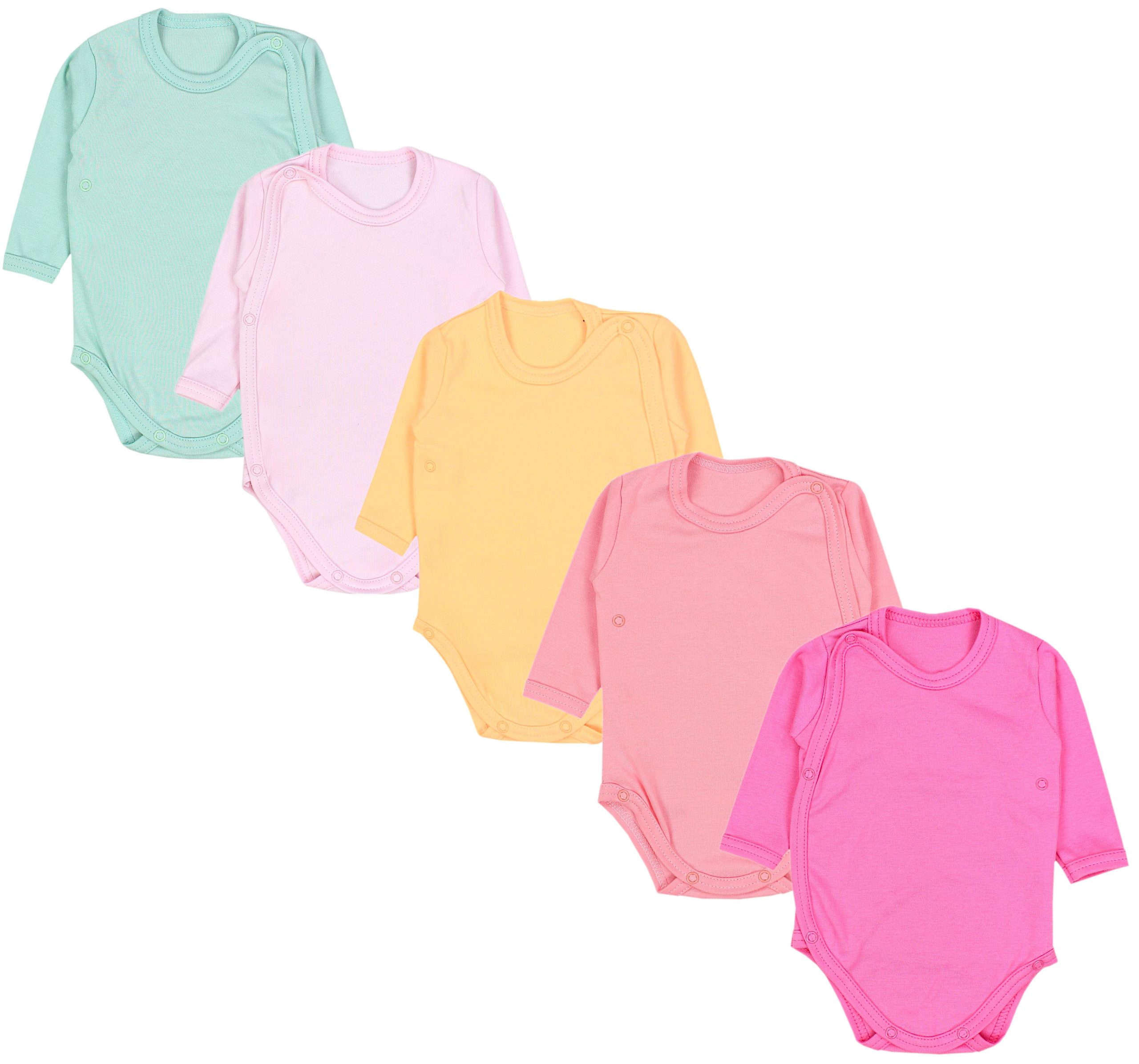 TupTam 5-Pack Baby Unisex Long Sleeve Bodysuit with Prints/Solids