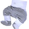 La Bortini Baby Pant with Foot Cuffs - Soft Cotton Stripe, Sizes 44-86