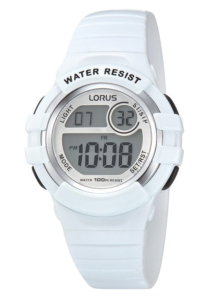 LORUS R2359PX9 Digital Quartz Watch for Boys - Black Silicone Strap