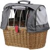 KlickFix Doggy Basket Weidenkorb - Secure & Comfortable Bike Pet Carrier