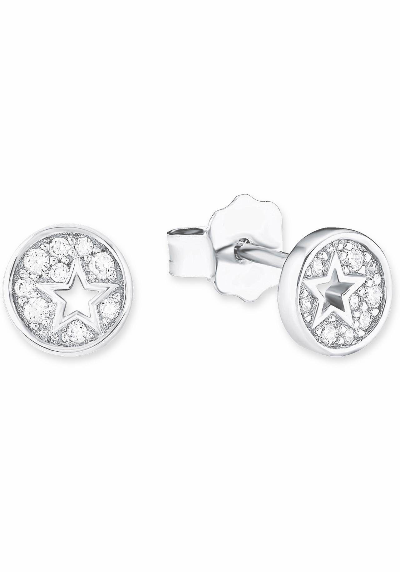 s.Oliver Junior Paar Ohrstecker Sterne, 2036457, 2036458, mit Zirkonia (synth)