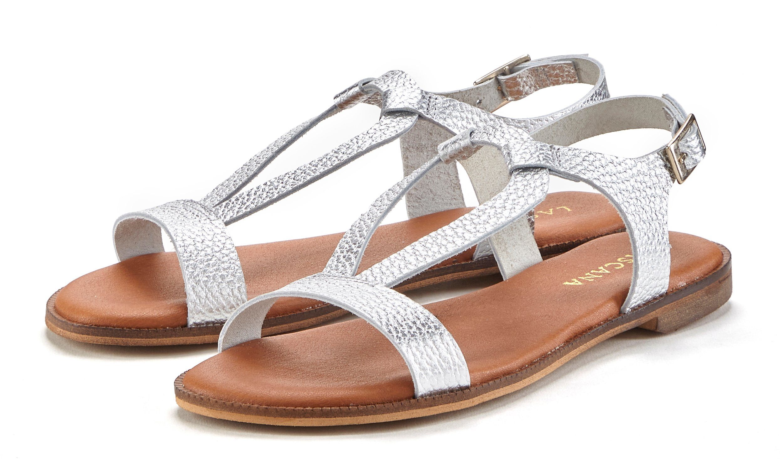 LASCANA Metallic Leather Sandals for Women - Premium Summer Style