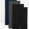 Next Girls' 5-Pack Cotton Leggings | Black, Navy, Grey, White