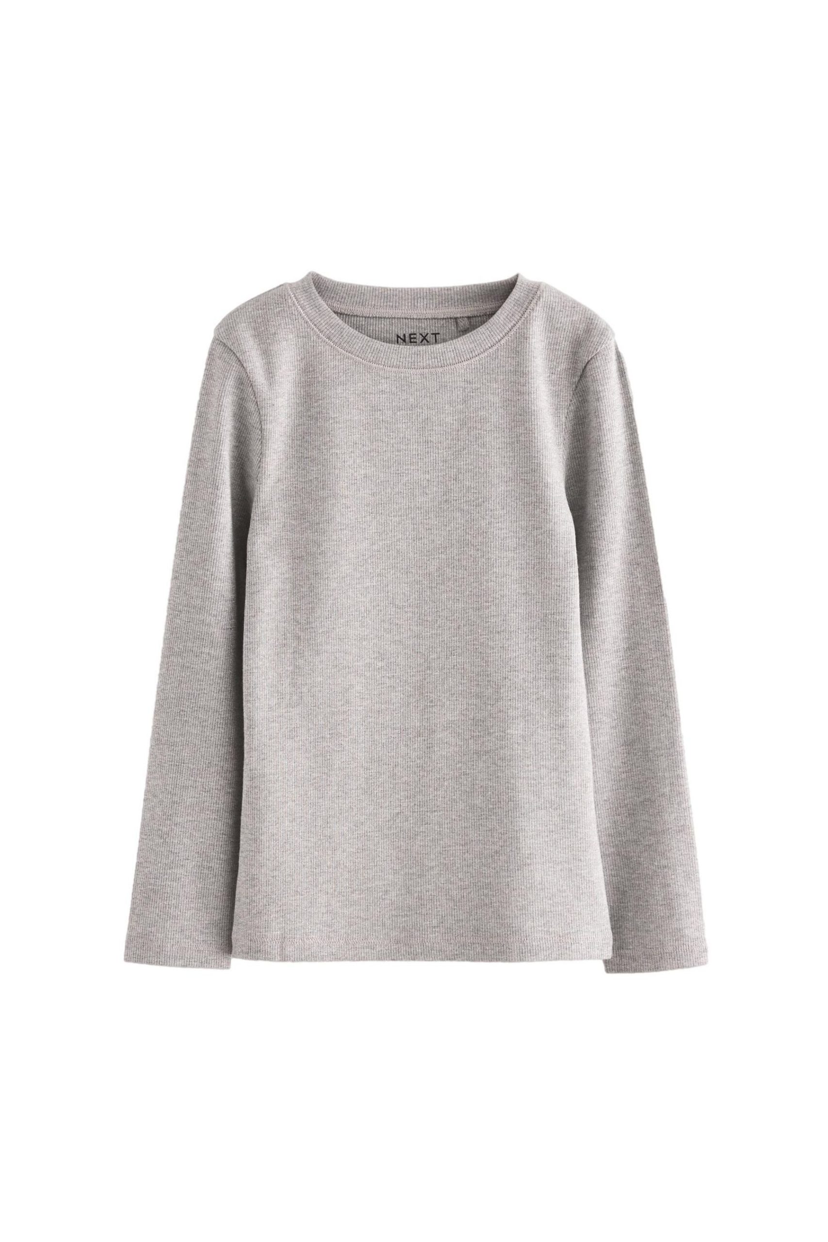 Next Ribbed Long-Sleeve Tee Set - Grey/Grau - Women's Tops