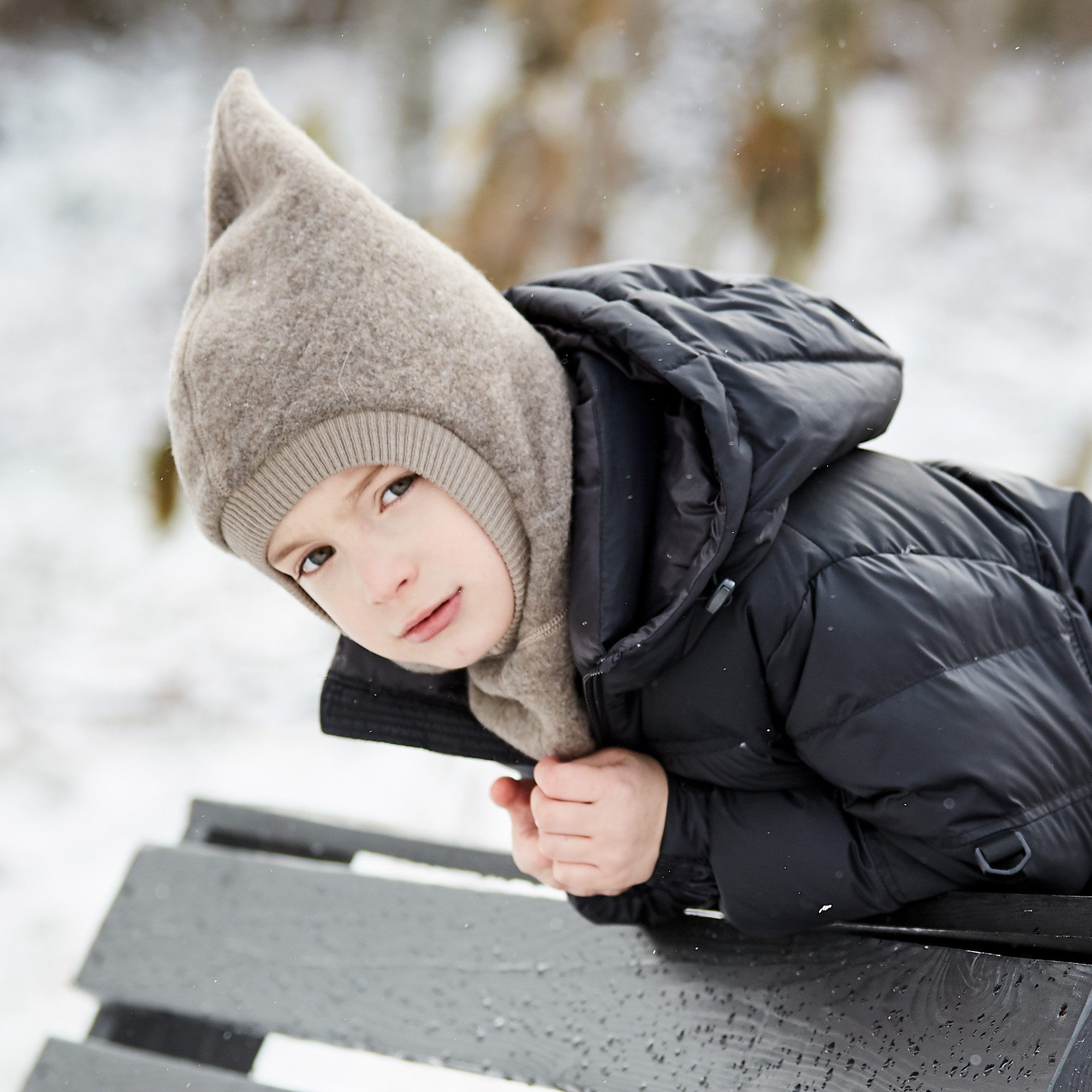 MAXIMO GOTS MINI Slip-On Hat, Zip Wool Fleece kbT, Organic Jersey kbA