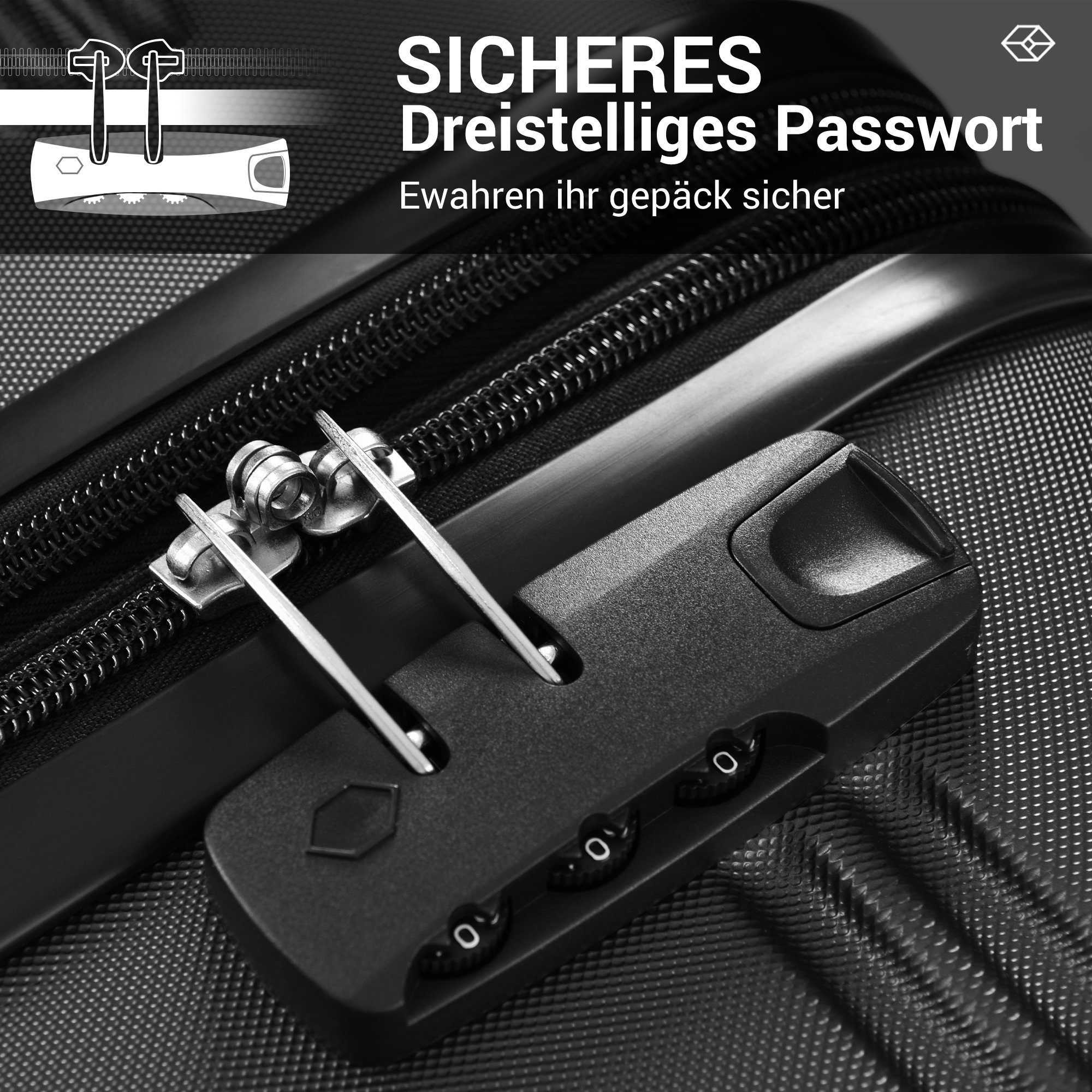 **Flieks** Hartschalen-Trolley – Carry-On Suitcase with 4 Wheels & Lock **Flieks** Hartschalen-Trolley – Carry-On Suitcase with 4 Wheels & Lock