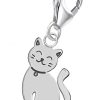 Golden Main Punkt 925 Sterling Silver Cat Charm for Pandora Bracelet - Detailed Feline Design