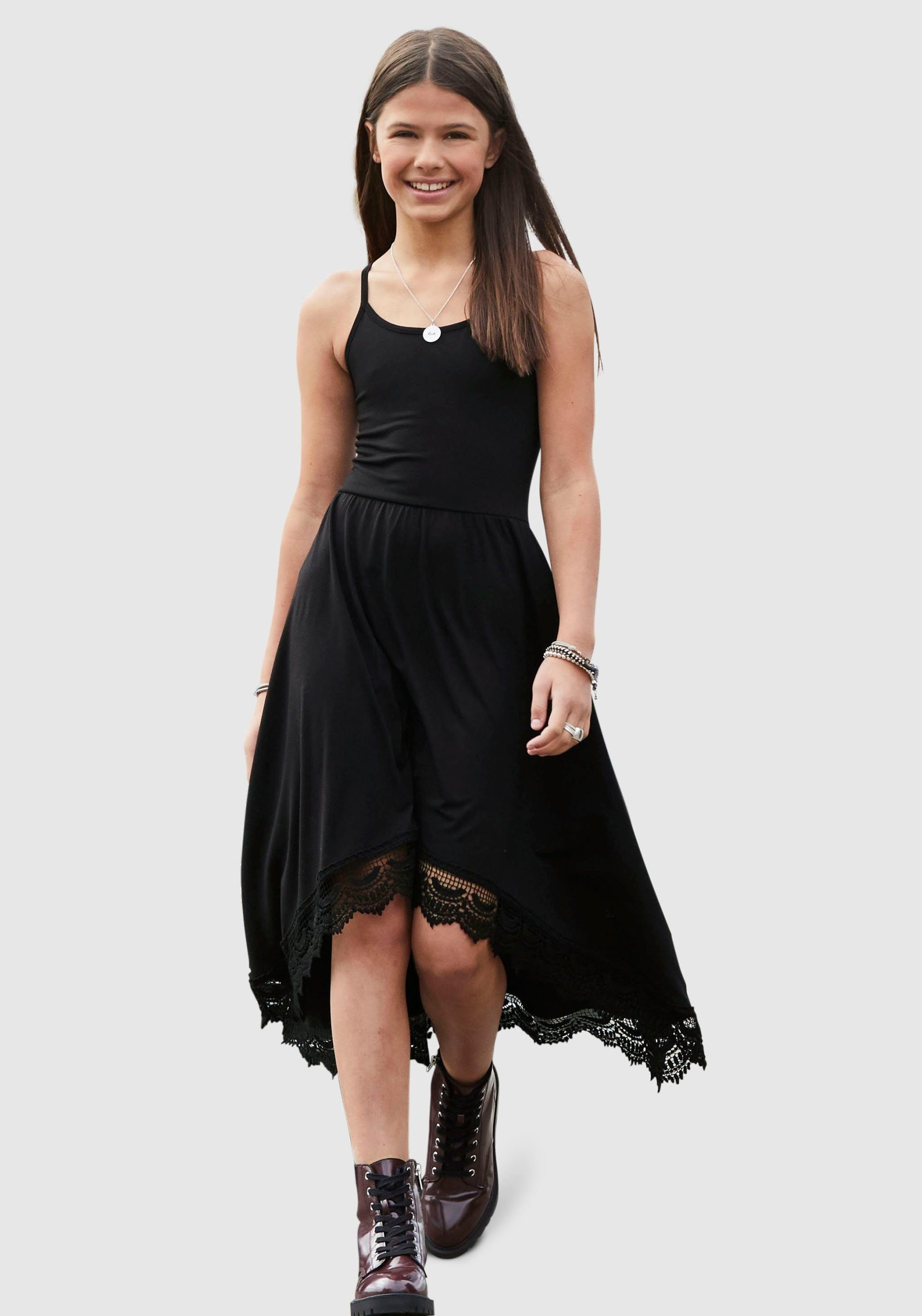 Kidsworld Jerseykleid - Spaghettikleid aus Viskose luftiges Jerseykleid, knielange